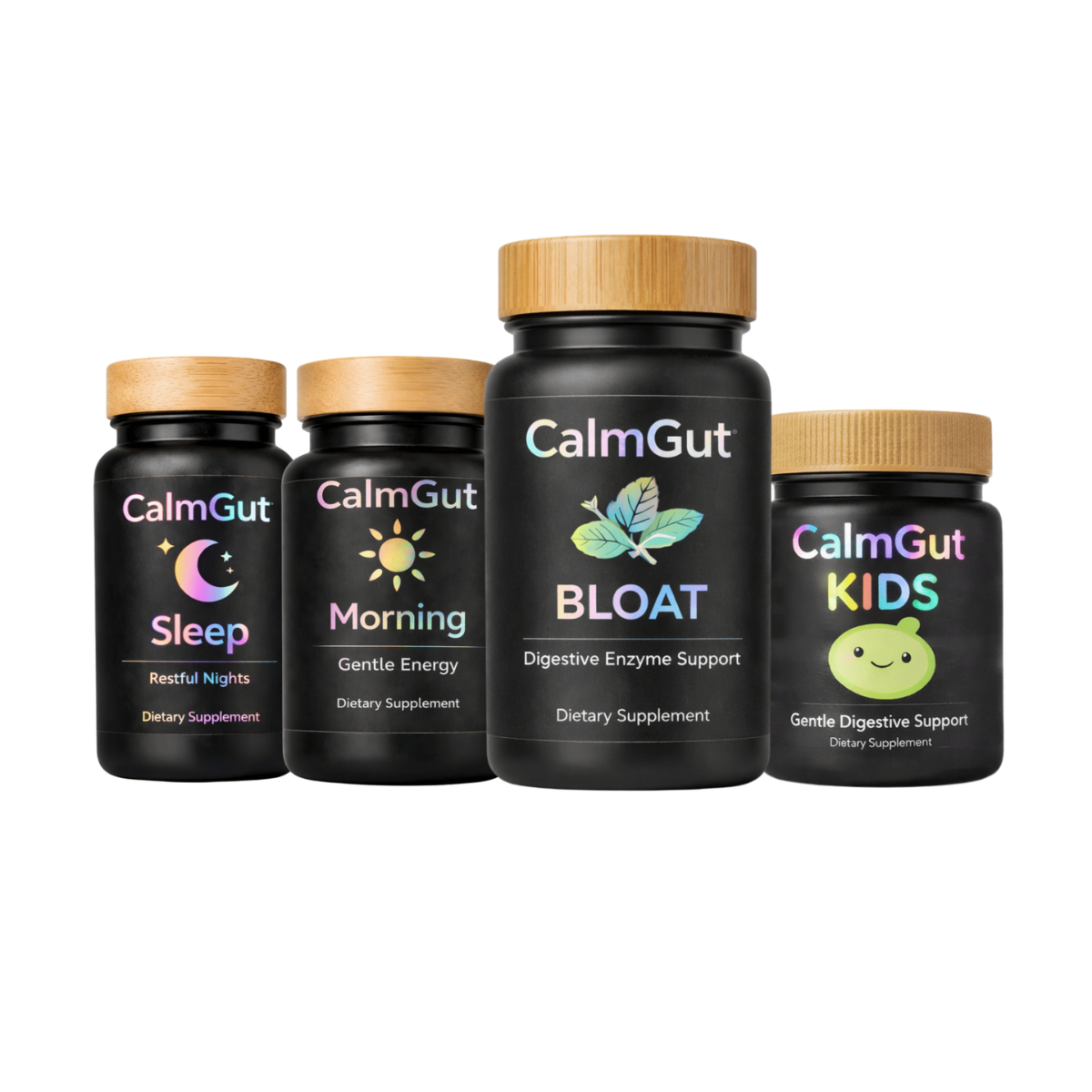 CalmGut Family supplement bottles
