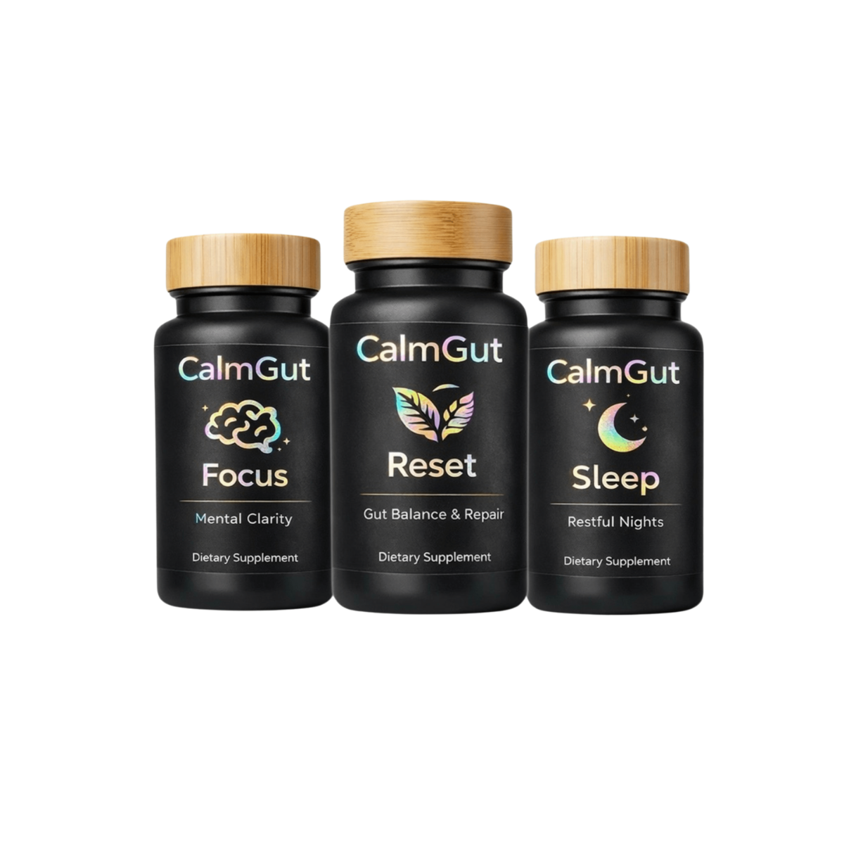 CalmGut Starter Bundle supplement bottles 