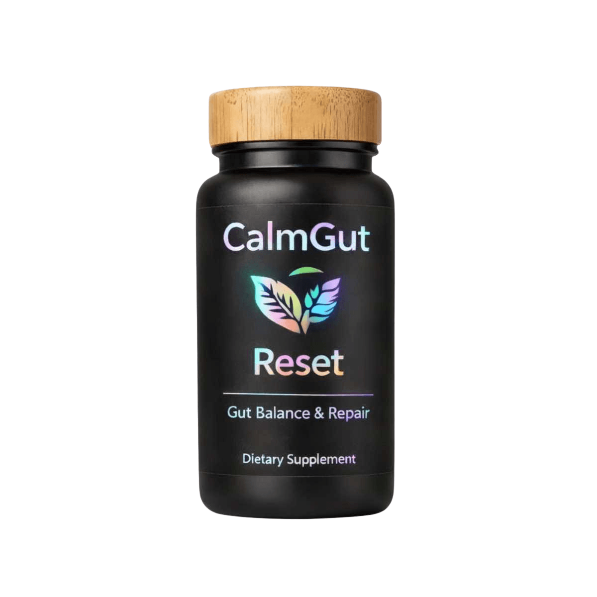 CalmGut Reset gut repair and digestive support supplement bottle with KSM-66 ashwagandha and L-glutamine